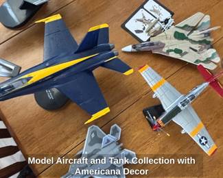 Model Aircraft and Tank Collection with Americana Decor second image