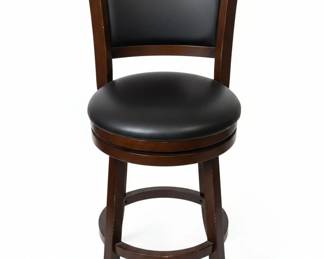 Boraam Augusta Swivel Bar Stool with Black Upholstery