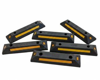 Rubber Parking Curb Stops with Reflective Tape