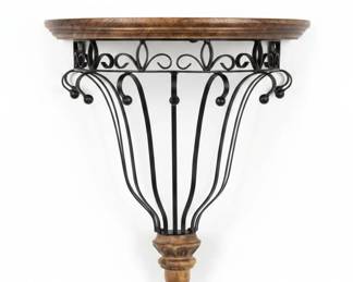 Wrought Iron and Wood Wall Shelf