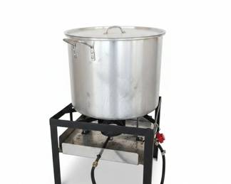 Aluminum Stock Pot with Propane Burner Stand and Cover