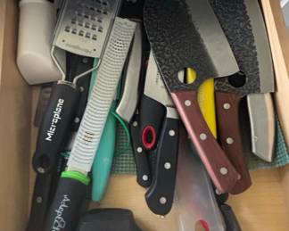 Assorted Kitchen Knives and Microplane Graters second image