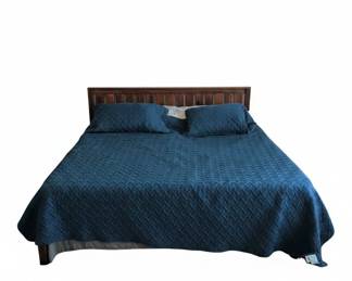 Wooden Slat Headboard Bed Frame