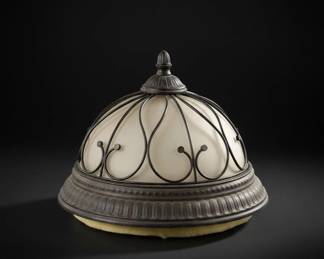 John Timberland Iron Scroll Natural Mica Ceiling Light