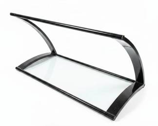 Modern Black Metal and Glass LShaped Desk