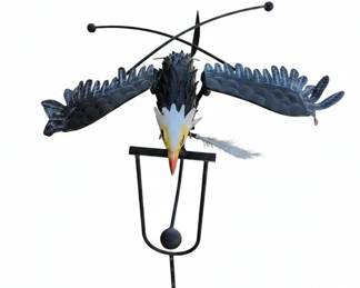 Kinetic Rocking Bald Eagle Garden Sculpture