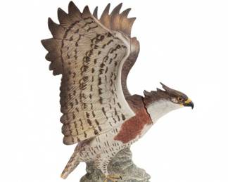 V. Binoli Osprey with Fish on Rock Base Sculpture