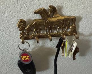 Vintage Brass Horse Head Key Holder