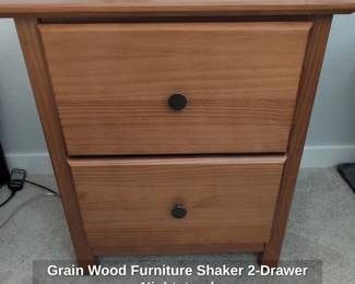 Grain Wood Furniture Shaker Drawer Nightstand