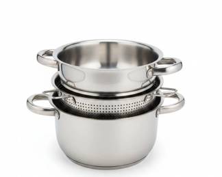 Farberware Stainless Steel Roasting Pan with Rack, Pot, and Nesting Bowls Set