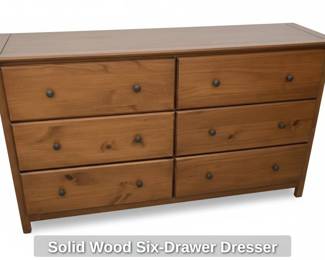 Solid Wood SixDrawer Dresser