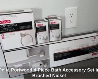 Delta Portwood Piece Bath Accessory Set in Brushed Nickel