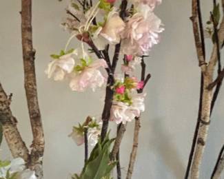 Artificial Cherry Blossom Tree with Birchlike Branches in Black Planter third image