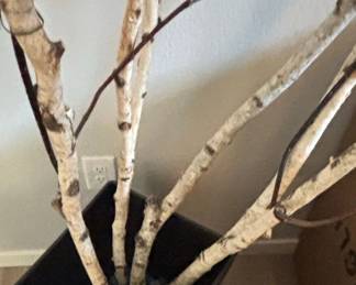 Artificial Cherry Blossom Tree with Birchlike Branches in Black Planter second image