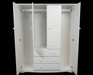 White Door Wardrobe with Drawers second image