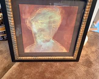 Framed artwork is a "Countenance" Print by Joe Aton from Z Gallery on The Plaza