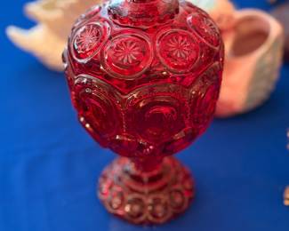 Red Coin Glass Dish