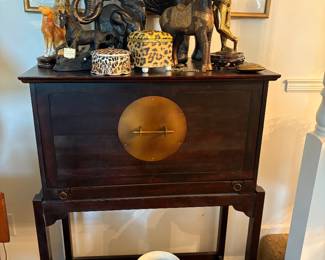 1940's Style Asian Drop Down Box Desk from Pier ! with Brasss Handle