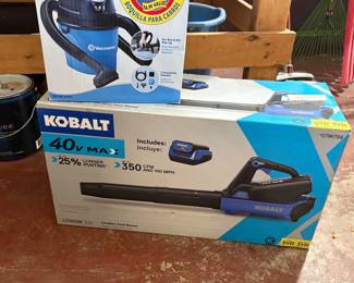 Kobalt 40V Leaf Blower and small shop Vacmaster still in boxes