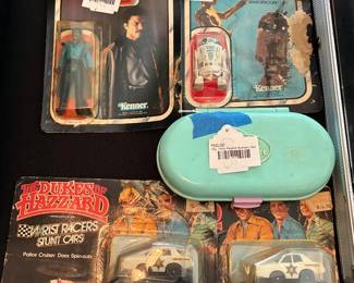 Vtg Polly Pocket Nursery Set, The Dukes of Hazzard Wrist Racers Stunt Cars, Vtg. Kenner Lando Figure