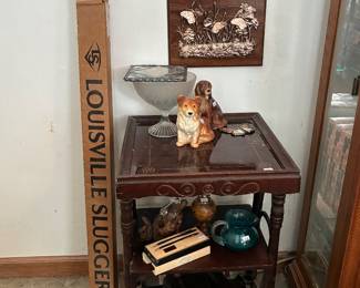 Wooden Side Table, Louisville Slugger, Misc Decor