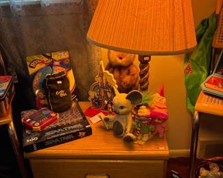 Nightstand, Vintage Mickey Mouse Clock, Table Lamp