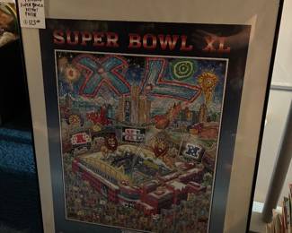 Charles Fazzino Super Bowl Detroit Poster