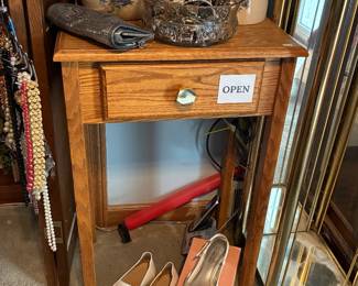 Women's Shoes, Wooden Side Table