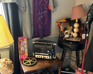 Baseball Lamp, Wooden Side Table