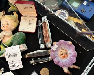 Vtg Anthropomorphic Flower Tea Bag Holder