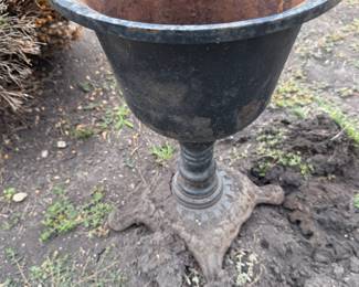 Vintage iron Planter on of a pair