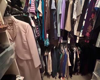 Wildflower Lane Estate Sales, Sugar Land's Estate Sale Experts, features jackets, sweaters, and seasonal clothing.
