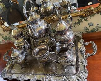 Silver plate tea service