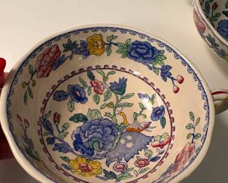 R2 - $30. Mason's Ironstone Regency pattern. 8 soup bowls & saucers. Good Condition.