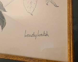 R13 - $30. Wendy Walsh signed & numbered Botanical Print #246/600. Measures 17.25" x 21.25"