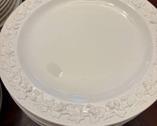 R3 - $150. Wedgwood Embossed Queens Ware Grapevine. Very good condition. 7-10" plates. 13 - 8" plates. 7 - 6" plates. 7 - 5.5" saucers. 5 teacups. 10" serving bowl. 14.5" serving platter. Gravy Boat. Cream & Sugar.
