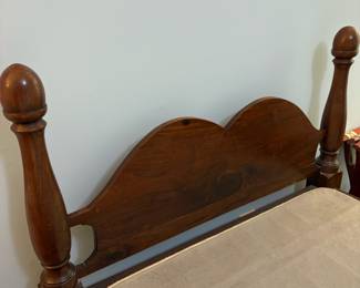 R23 - $50. Wooden Twin Bed Frame. Has some minor damage on the side rails. CLEAN twin mattress & box spring included if you want them!