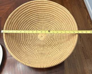 R69 - $100. Large Sweetgrass Basket. 19" across x 5" tall.