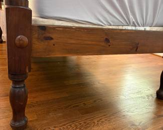 R23 - $50. Wooden Twin Bed Frame. Has some minor damage on the side rails. CLEAN twin mattress & box spring included if you want them!