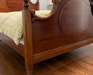 R11 - $175. Lexington Furniture Chez Michelle Cherry Queen Bed Headboard/Footboard/Railings. NO mattress included. Measures 64" wide x 58" tall headboard.