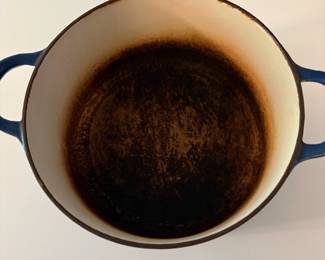 R57 - $30. Le Creuset #8. HEAVY burn marks. See photos.