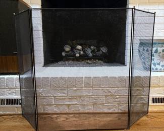 R42 - $25. 48" Mesh Tri-Fold Fire Place Screen. Good condition.