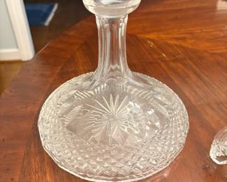 R66 - Large Galway Crystal Decanter. Measures 9" tall. No issues noted.
