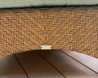 R5 - $600. Ebel Avignon Wicker Outdoor Sofa with cushions. Excellent Condition. Kept on covered screened porch. Measures 76" wide x 35" deep x 33" tall. Floor to seat is 17".
