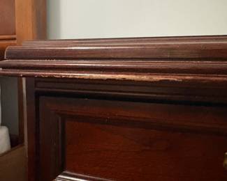 R17 - $80. Pair of Nightstands. Measures 26" x 16" x 26" tall. Some signs of gentle use but drawers slide as they should.