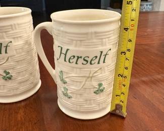 R68 - $20. Pair of Belleek Mugs. Excellent Condition - no issues noted .