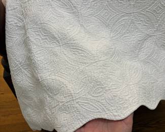 R22 - $15 each. 2 Available. Twin Size White Cotton textured bed covers.