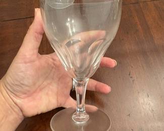 R67 - $60. Set of 4. Val St Lambert Signed Crystal Glasses. 6.25" tall.