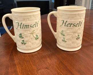 R68 - $20. Pair of Belleek Mugs. Excellent Condition - no issues noted .