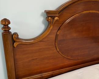 R11 - $175. Lexington Furniture Chez Michelle Cherry Queen Bed Headboard/Footboard/Railings. NO mattress included. Measures 64" wide x 58" tall headboard.